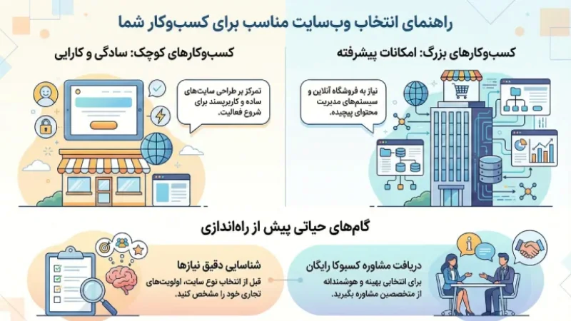 چگونه یک وب سایت مناسب برای کسب وکار خود انتخاب کنیم؟